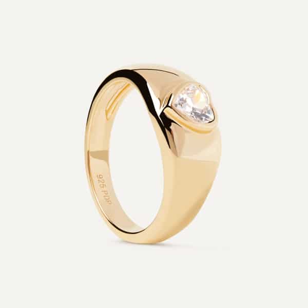 an01-902-14 Bright heart gold ring size 14