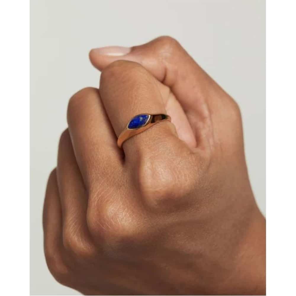 Nomad lapis lazuli stamp ring