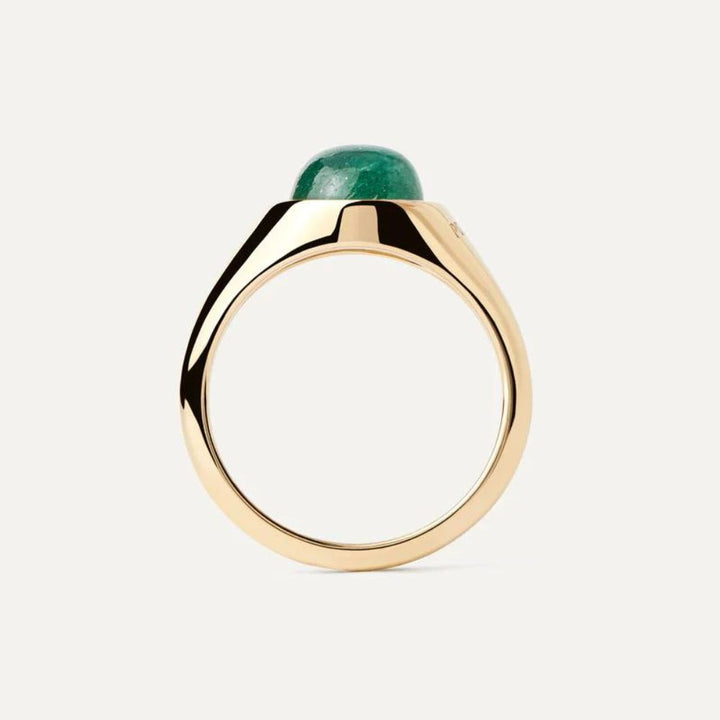 anello avventurina verde gold
