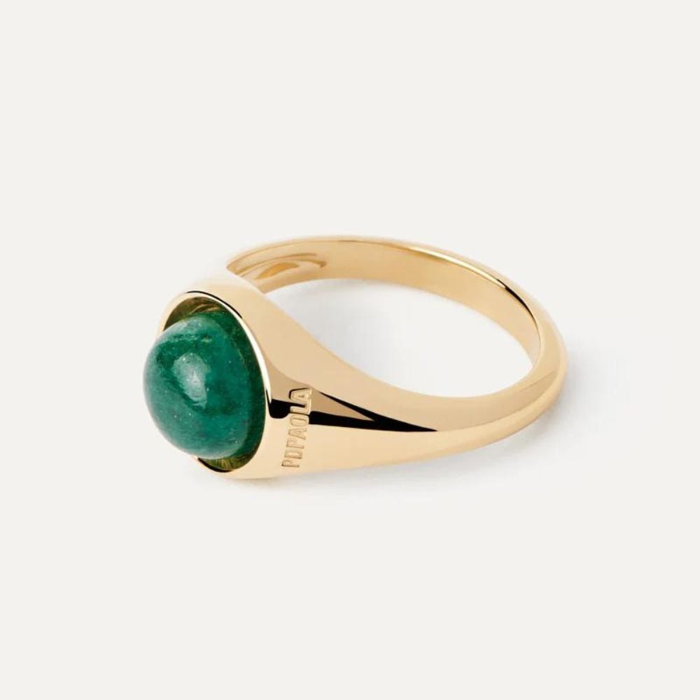 anello avventurina verde gold