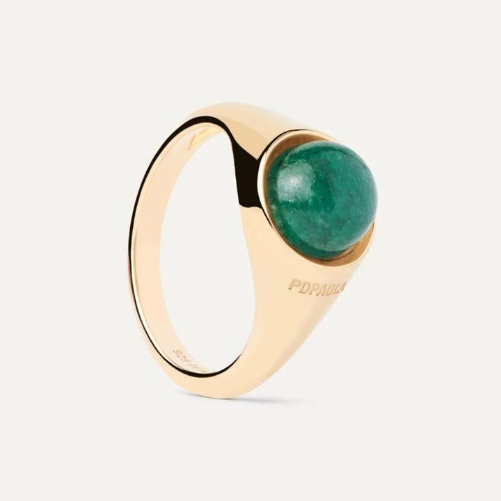 anello avventurina verde gold