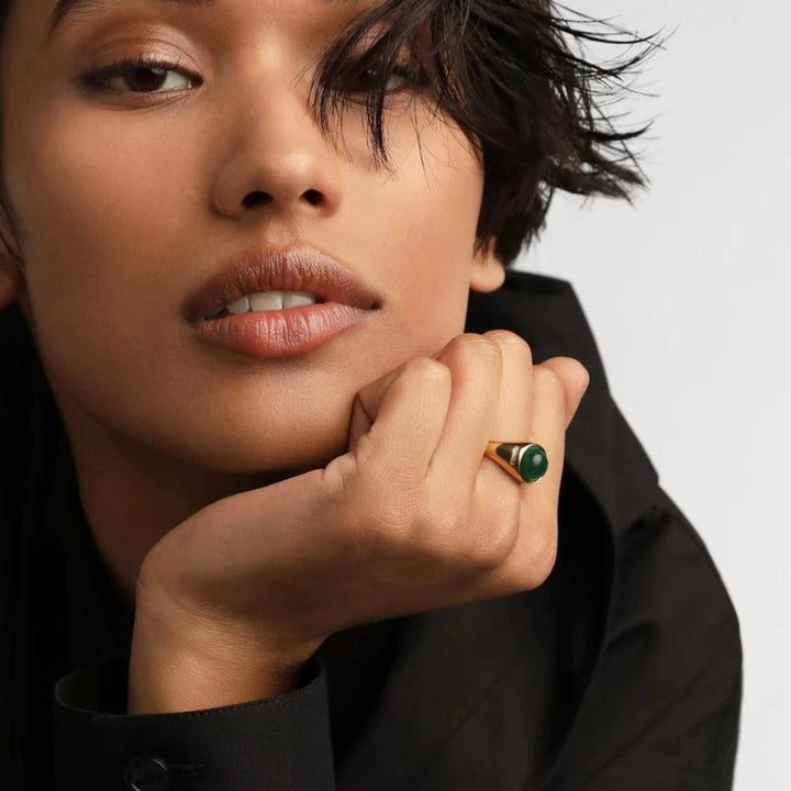 anello avventurina verde gold