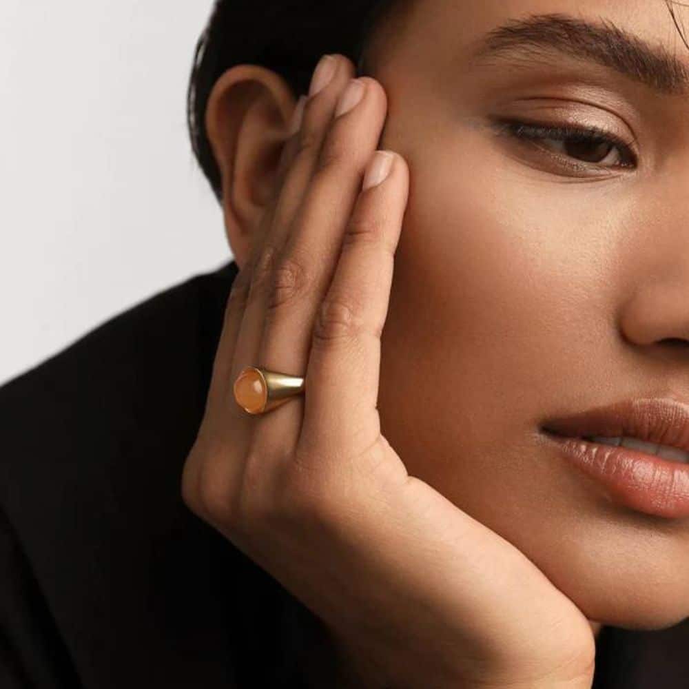 Yellow aventurine ring