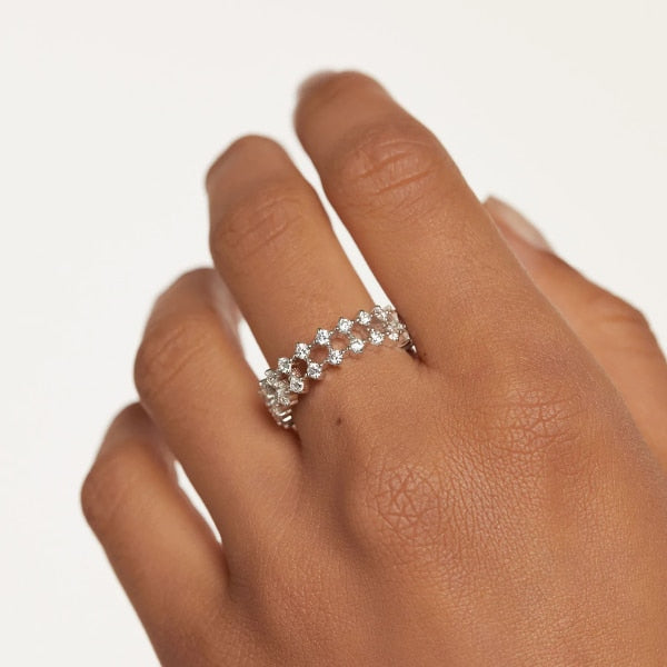 an02-882-16 Slim dumbo silver ring size 16