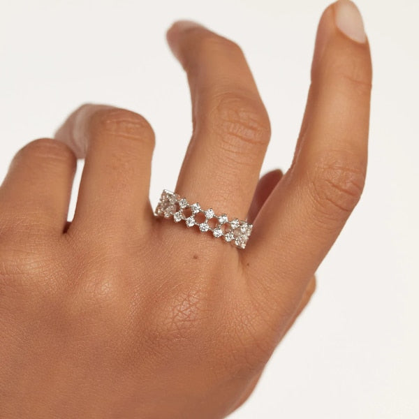 an02-882-14 Slim dumbo silver ring size 14