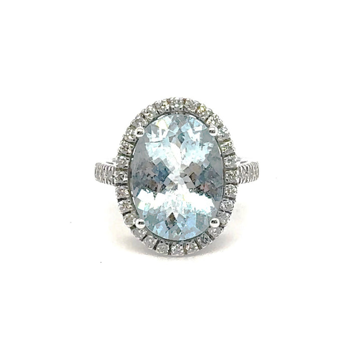Aquamarine and diamond ring