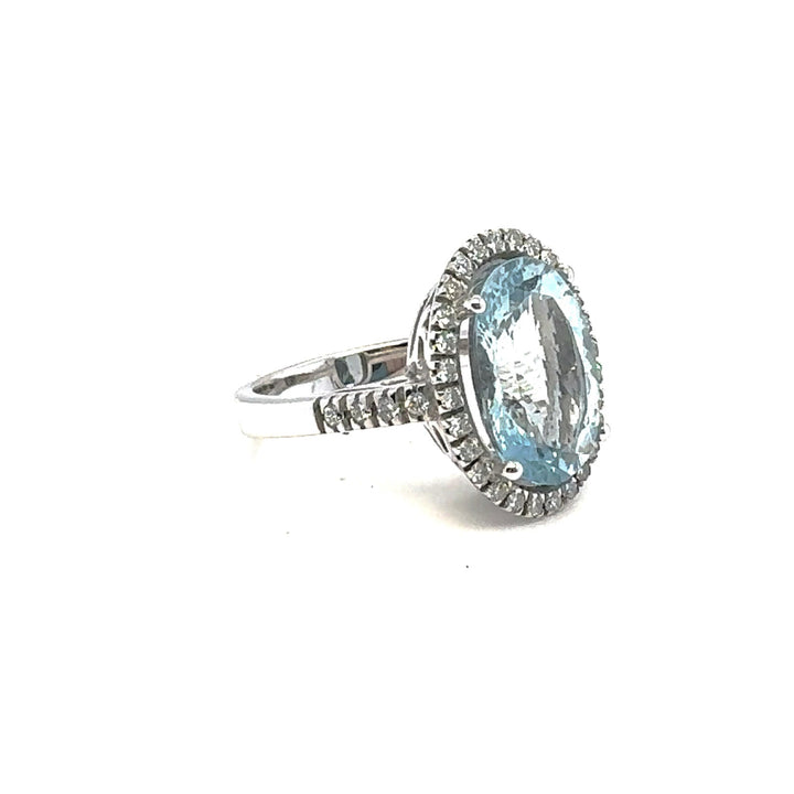 Aquamarine and diamond ring