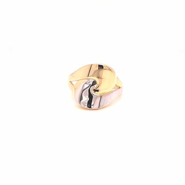 Anello in oro 18kt bianco e giallo