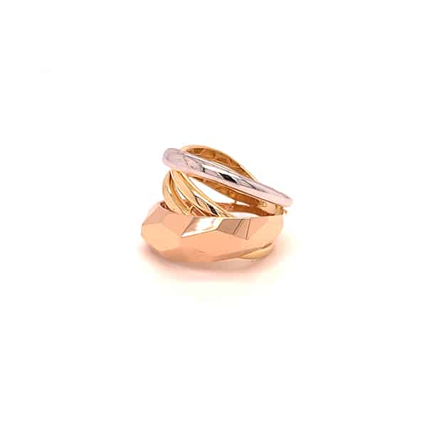 Band ring with 3 colors of 18kt gold