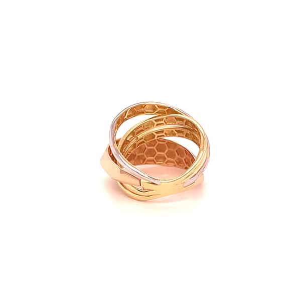 Band ring with 3 colors of 18kt gold