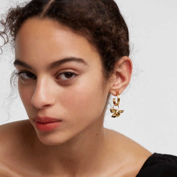 AR01-185-U BLOSSOM IVY GOLD EARRINGS