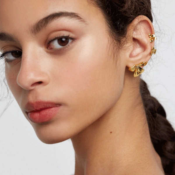 AR01-190-U BLOSSOM FLEUR GOLD EARRINGS