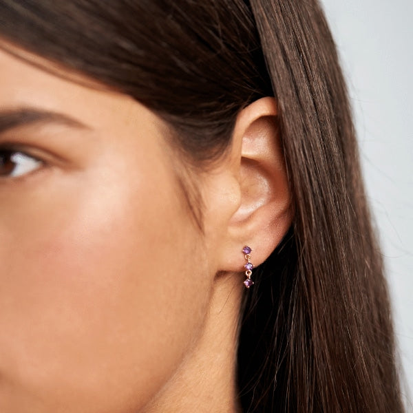 AR01-244-U PDP CAVALIER SCARLET EARRINGS GOLD