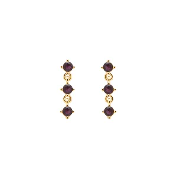 AR01-244-U PDP CAVALIER SCARLET EARRINGS GOLD