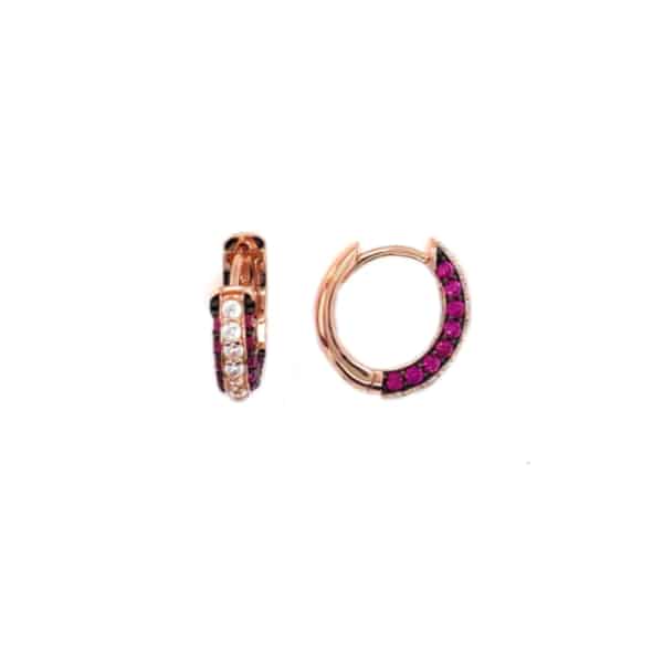 B209OR/3 rose gold earrings with white zirconia