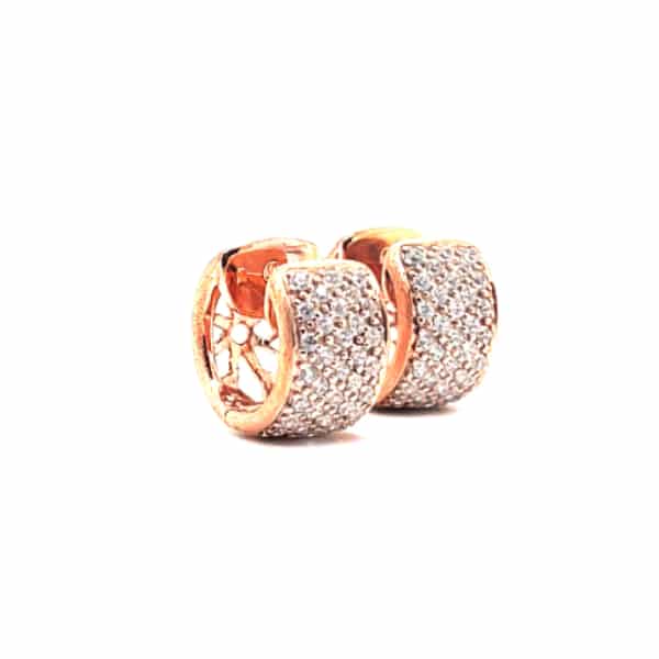 B556OR rose gold earrings with white zirconia