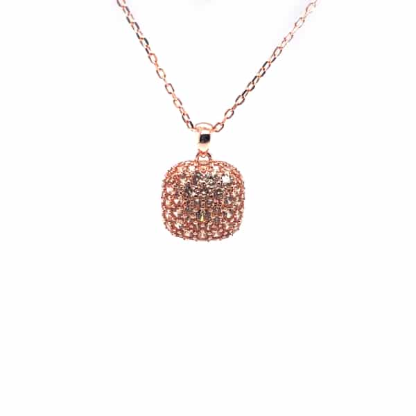 B559GC catenina in oro rosato con ciondolo quadrat