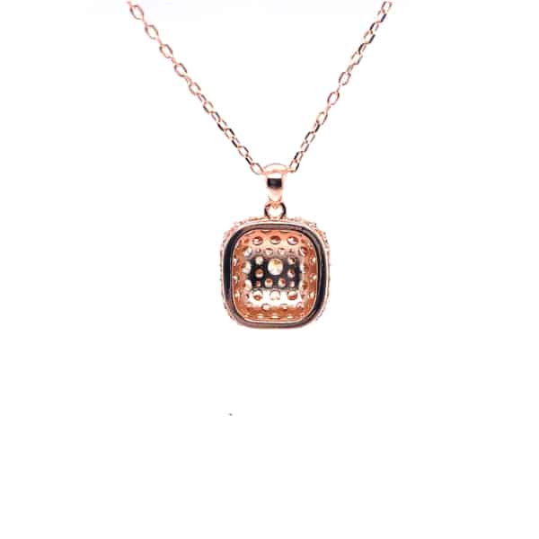 B559GC rose gold chain with square pendant