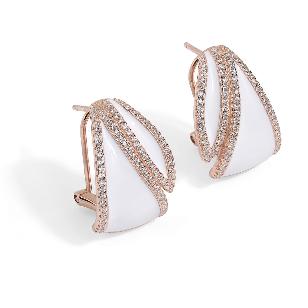 B79BOR ORECCHINI IN ARGENTO 925 CON BAGNO ROSA