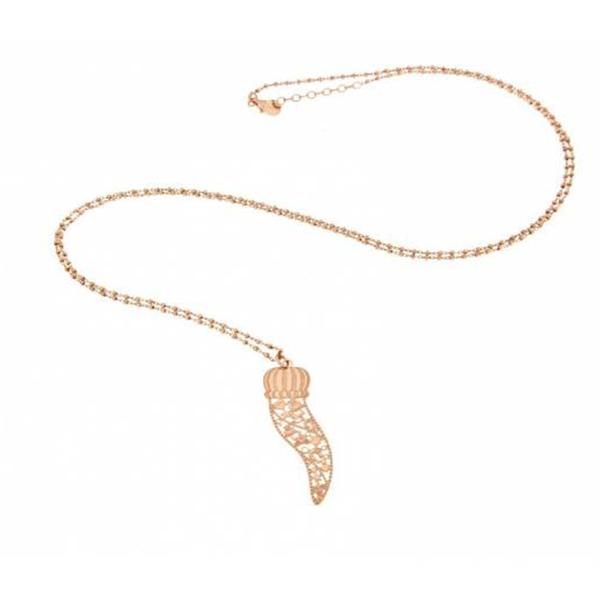 CL016CR 925 SILVER HORN NECKLACE