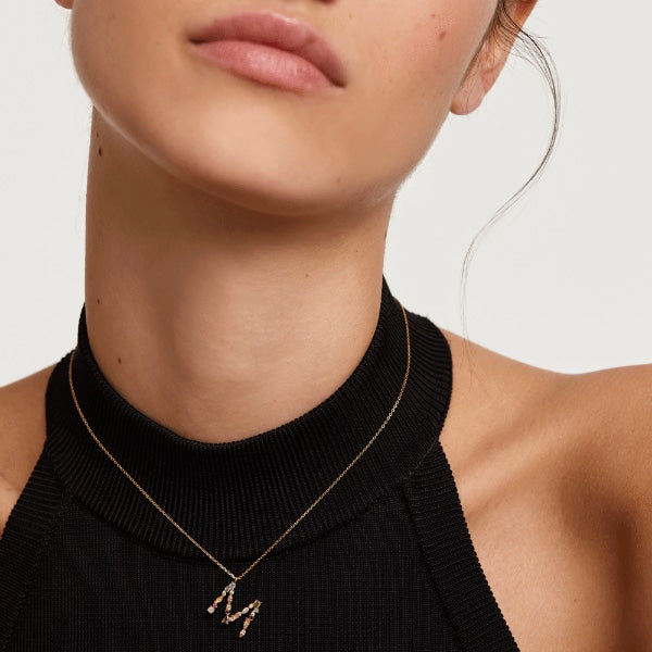 CO01-108-U I AM M GOLD NECKLACE