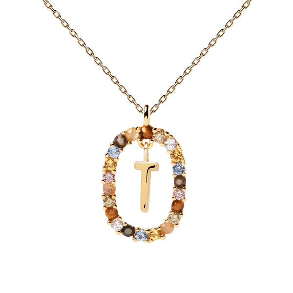 Letter T Gold Necklace