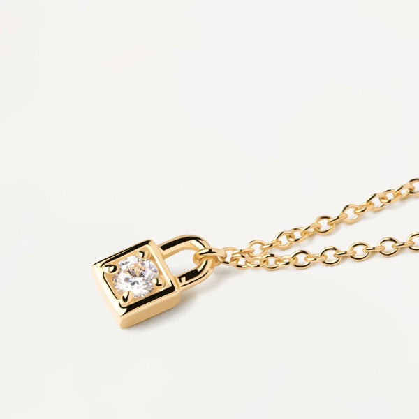 co01-487-u Padlock Gold Necklace