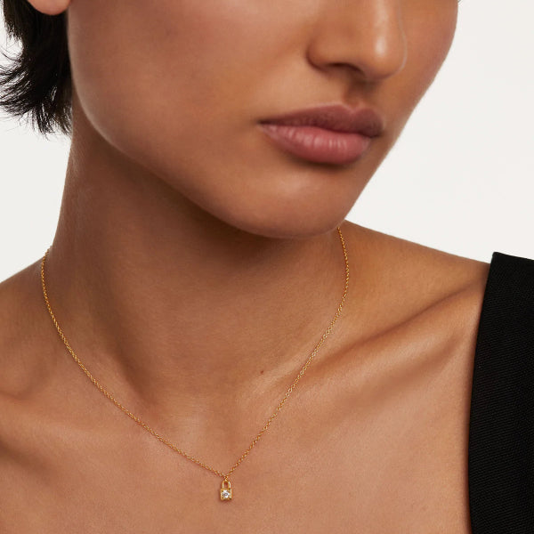 co01-487-u Padlock Gold Necklace