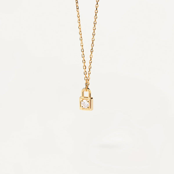 co01-487-u Padlock Gold Necklace
