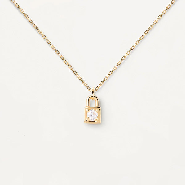 co01-487-u Padlock Gold Necklace