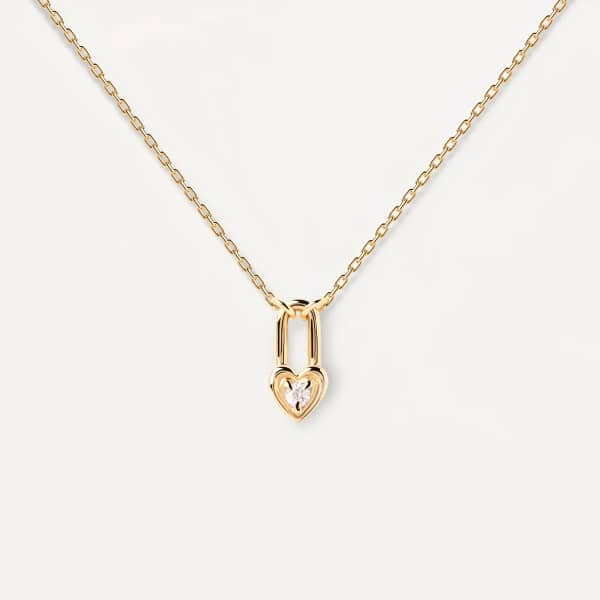 co01-510-u Hearth Padlock Gold Necklace