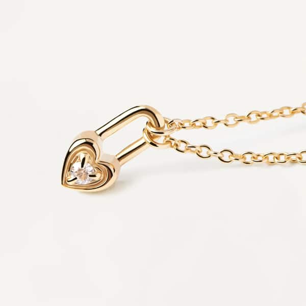co01-510-u Hearth Padlock Gold Necklace