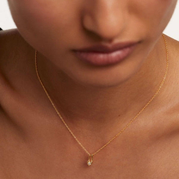 co01-510-u Hearth Padlock Gold Necklace