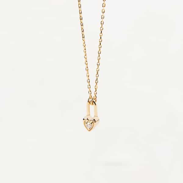 co01-510-u Hearth Padlock Gold Necklace
