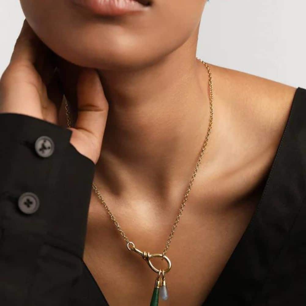 co01-786-u large drop green aventurine pendant