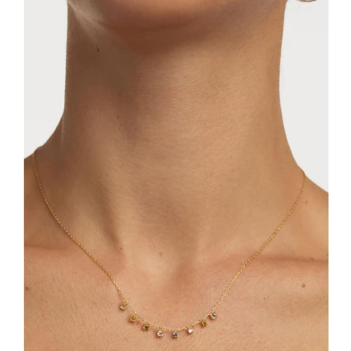 co01-839-u rainbow salsa gold plated silver necklace
