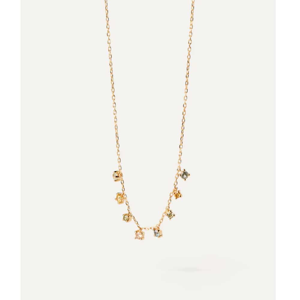 co01-839-u rainbow salsa gold plated silver necklace