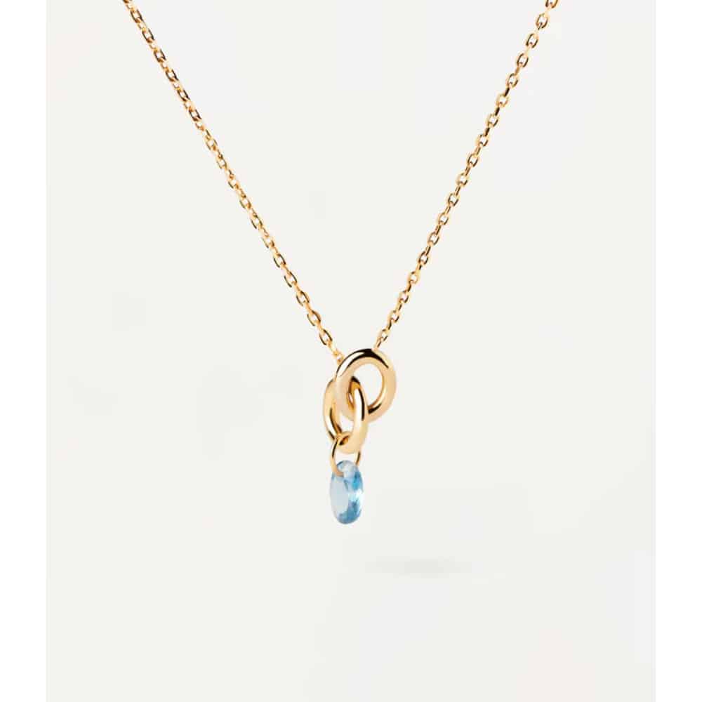 co01-842-u lily blue necklace in gold-plated silver