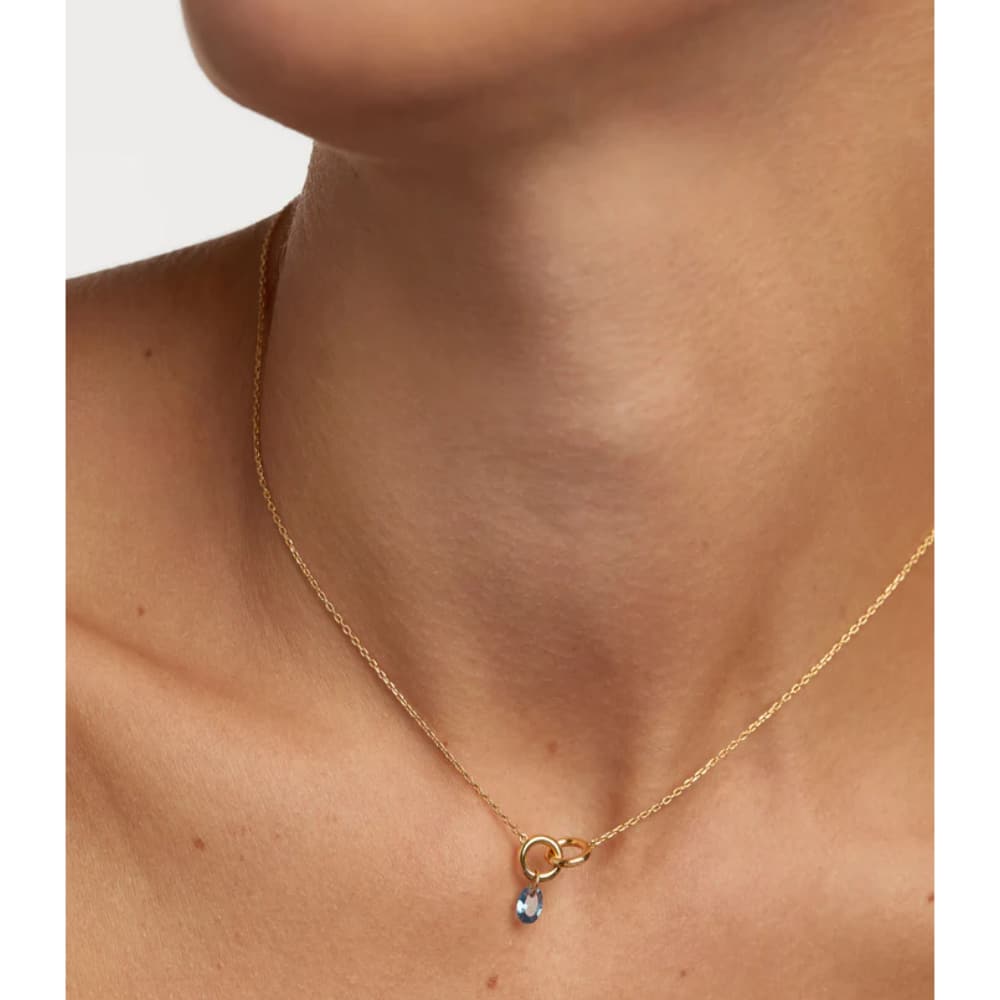 co01-842-u lily blue necklace in gold-plated silver