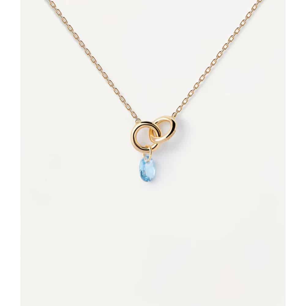 co01-842-u lily blue necklace in gold-plated silver
