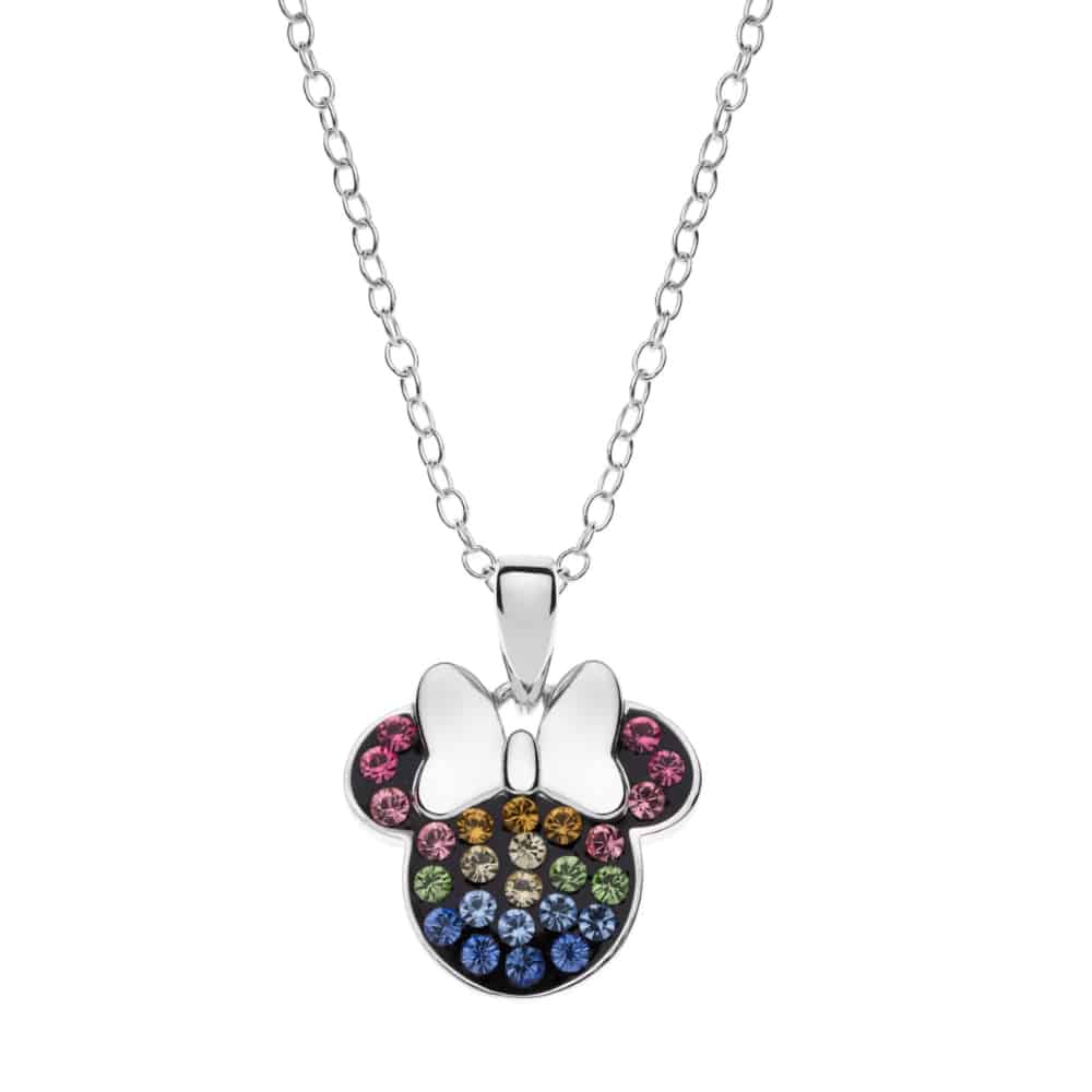 cs00002srml-p.cs Silver chain with multicolored Minnie Mouse