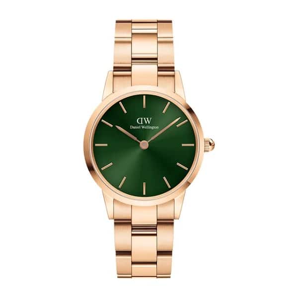 DW00100421 ICONIC EMERALD ROSE GOLD 28MM