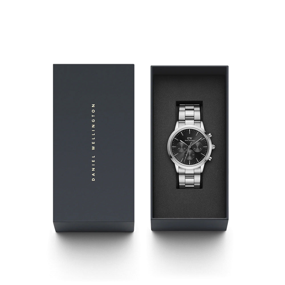 Dw iconic chronograph Link S Black Sunray
