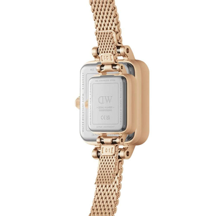 dw00100647 mini rose gold 15.4x18 frame clock,