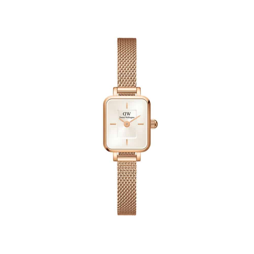 dw00100651 mini square clock rose gold color m