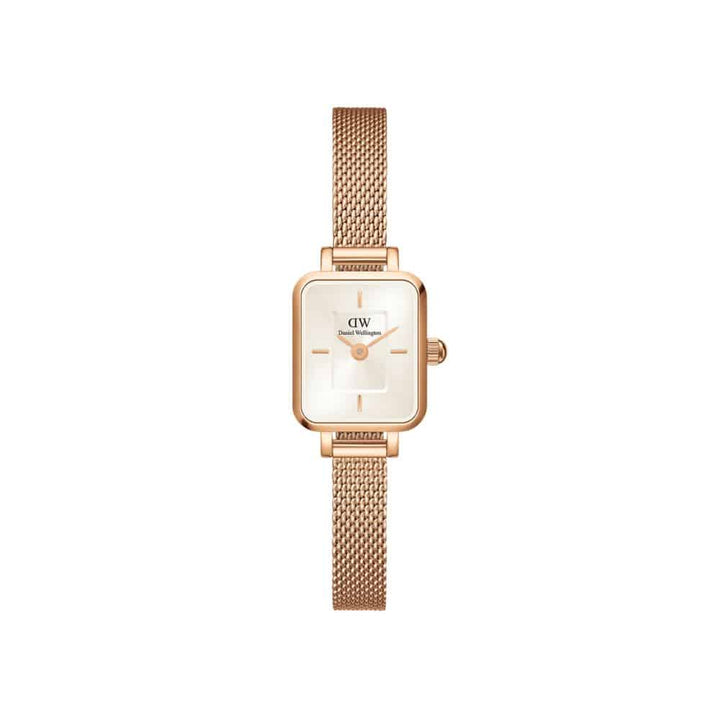 dw00100651 mini square clock rose gold color m