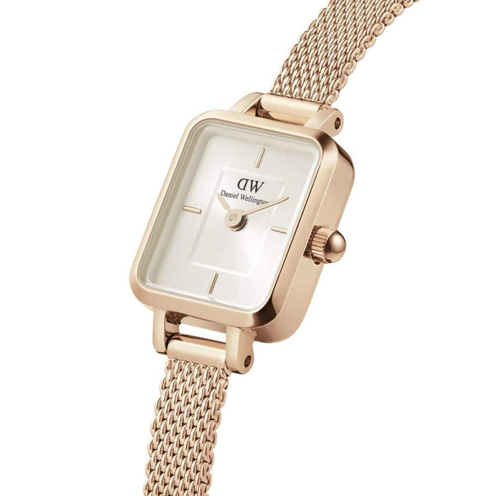 dw00100651 mini square clock rose gold color m