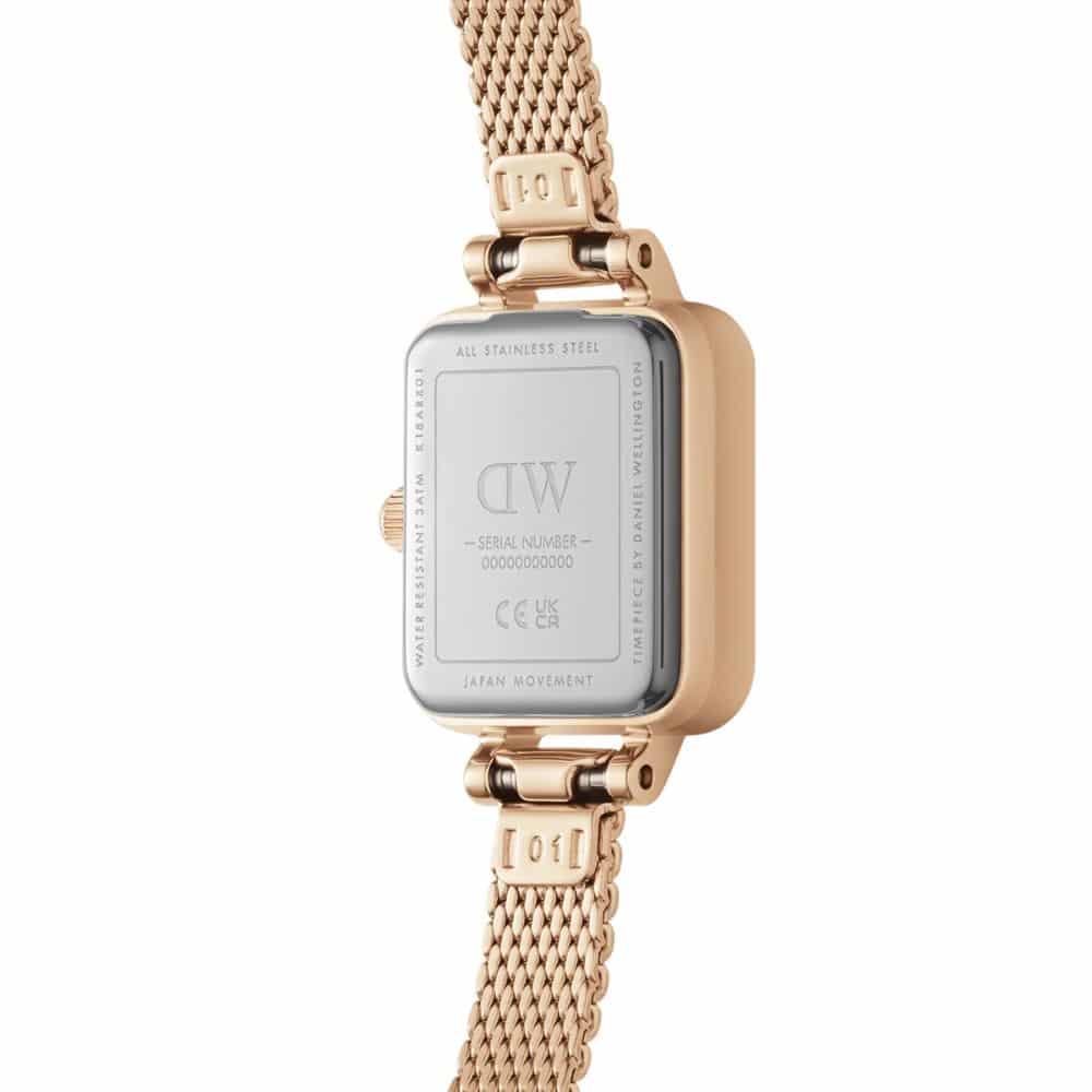 dw00100651 mini square clock rose gold color m