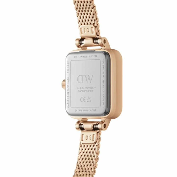 dw00100651 mini square clock rose gold color m