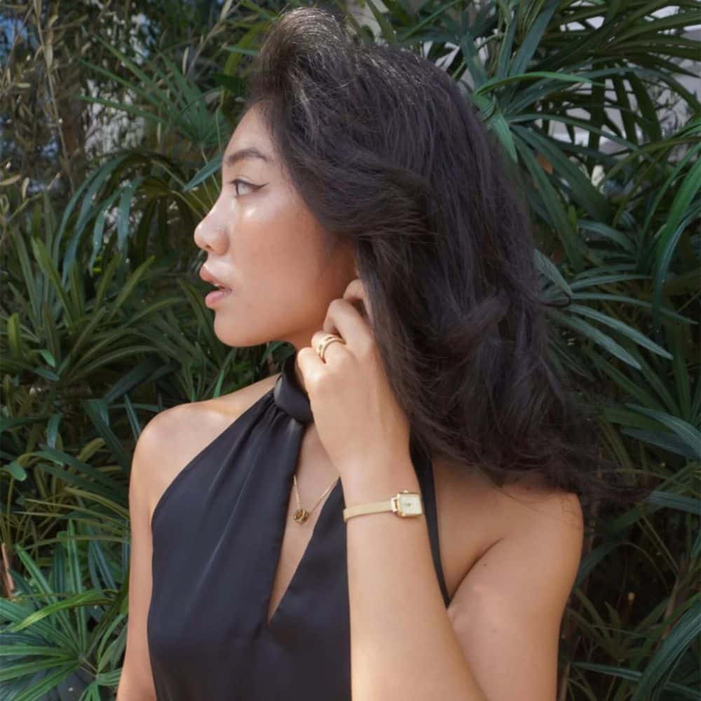 dw00100656 mini gold square clock